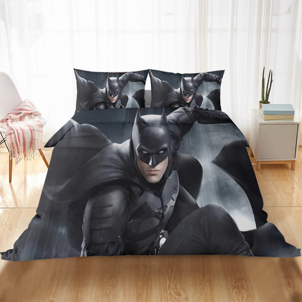Cartoon Batman Bedding Set Kids Duvet, Twin Size Batman Bed