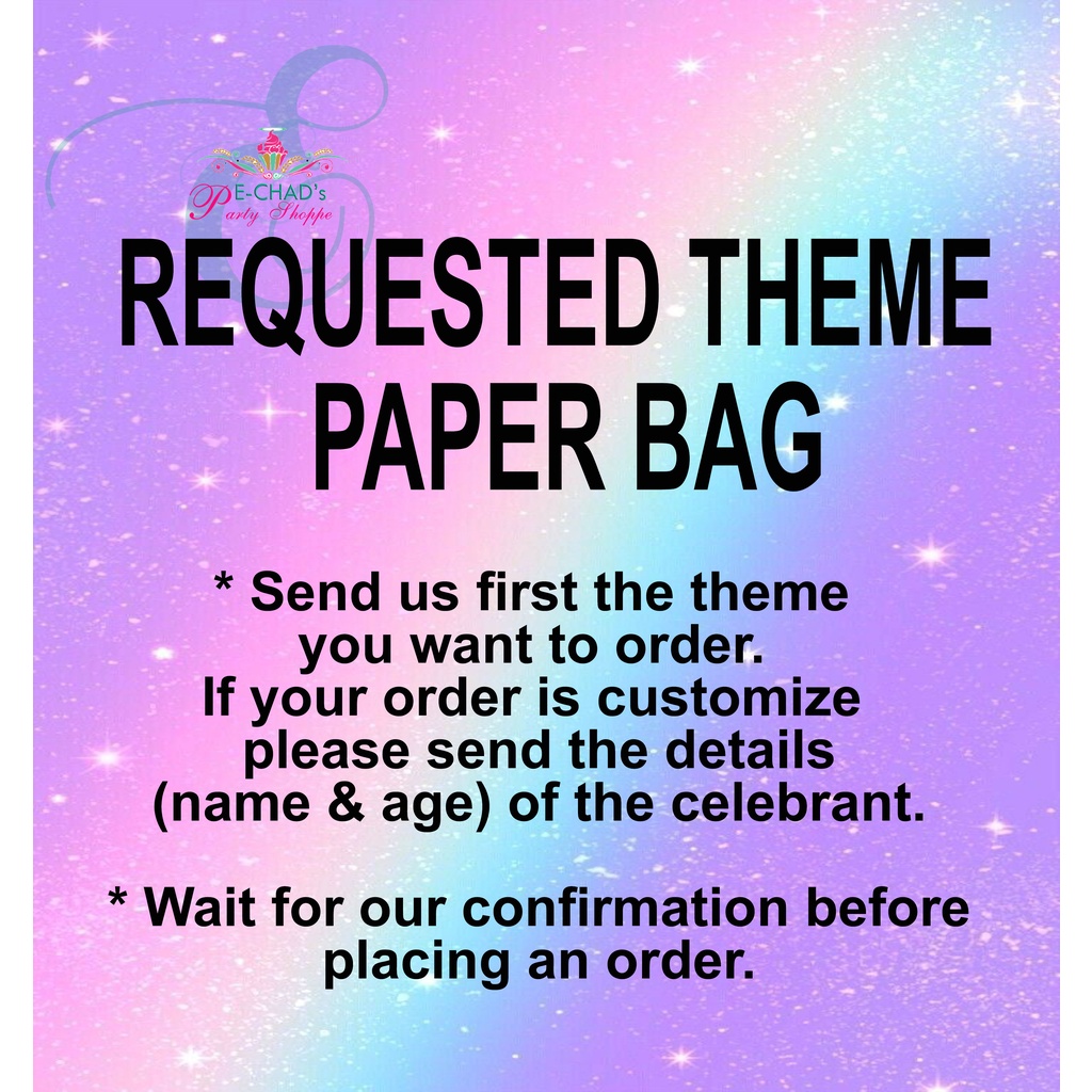 Requested Theme Paper Bag / Lootbag (Sold By 10's) | Shopee Philippines