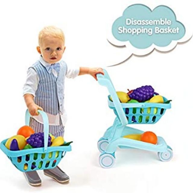 toddler shopping cart with food