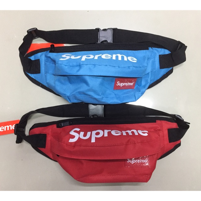 supreme waist bag blue