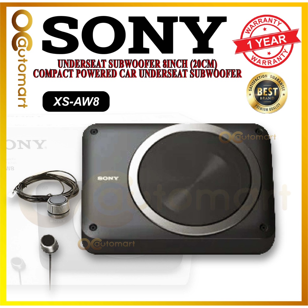 Sony Underseat Subwoofer XSAW8 8inch (20cm) Compact Powered Car