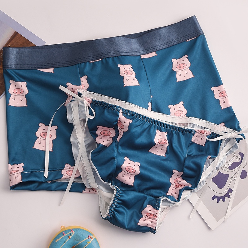 Matching Underwear for Couples 2Pcs Breathable Sexy Briefs Set for