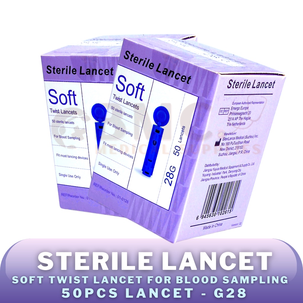 Yuwell Sterile Blood Lancet (Twist Lancets) For Diabetic G28 50pcs/box Shopee Philippines