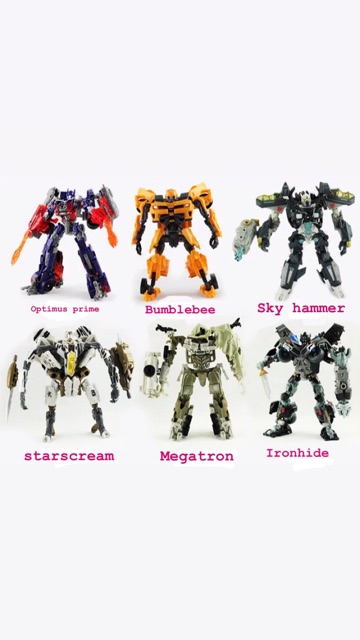 Transformers Starscream Megatron Bumblebee Robots Skyhammer Action Figure 