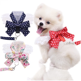 Lace sweet bow tie chest tie dog cat pet supply breathable vest collar #2
