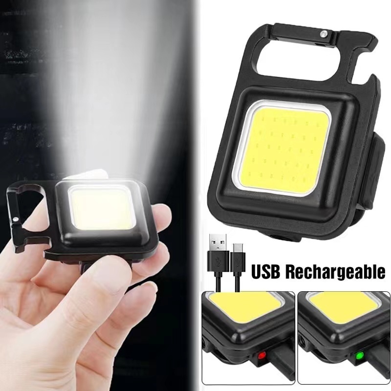 Miltifunction Mini Pocket Cob Led Work Flashlight  Outdoor Usb 