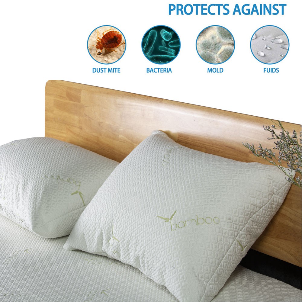 Buy 1 Get 1 Natural Bamboo Waterproof Pillow Protector Zipper
