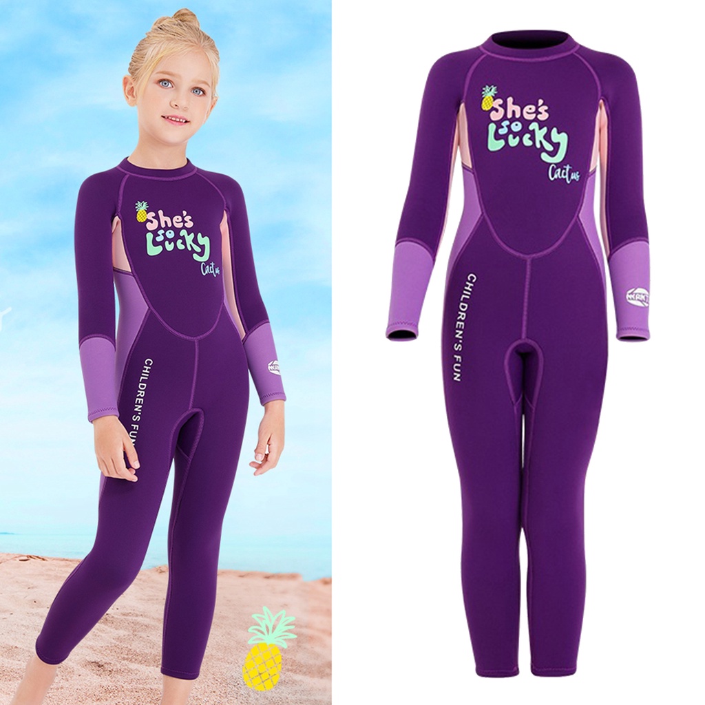 Climber Wetsuit Kids Girls 2.5mm Neoprene Suit Children Scuba Diving