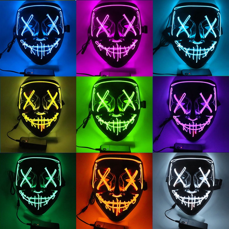 LED Halloween Mask Luminous Squid Game Party Costume Cosplay Mask ...