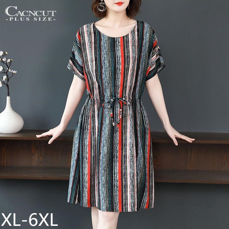 Oversized Women Dress 6xl Large Size Short Sleeve Casual Women One Piece Slack Simple Shopee Philippines