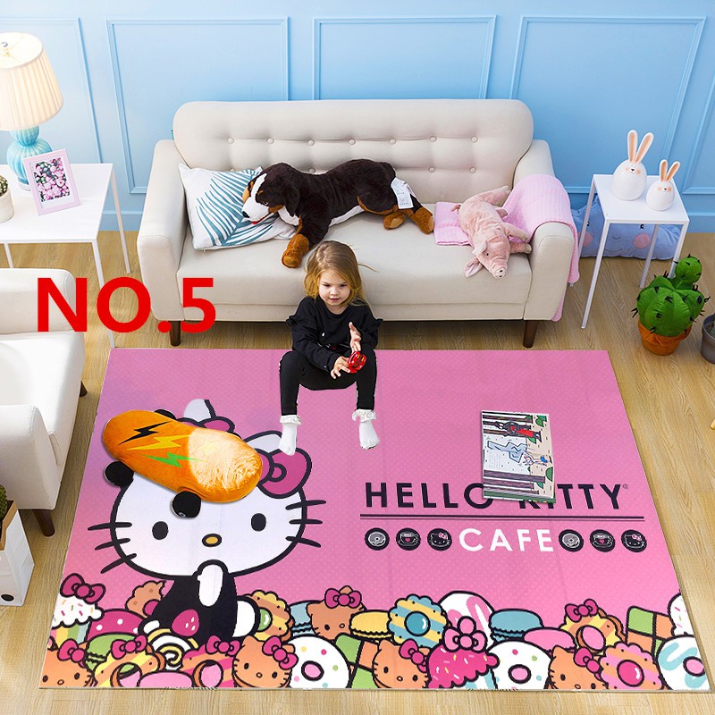 Washable Household Carpet Room Simple Bedside Floor Hello kitty Mat