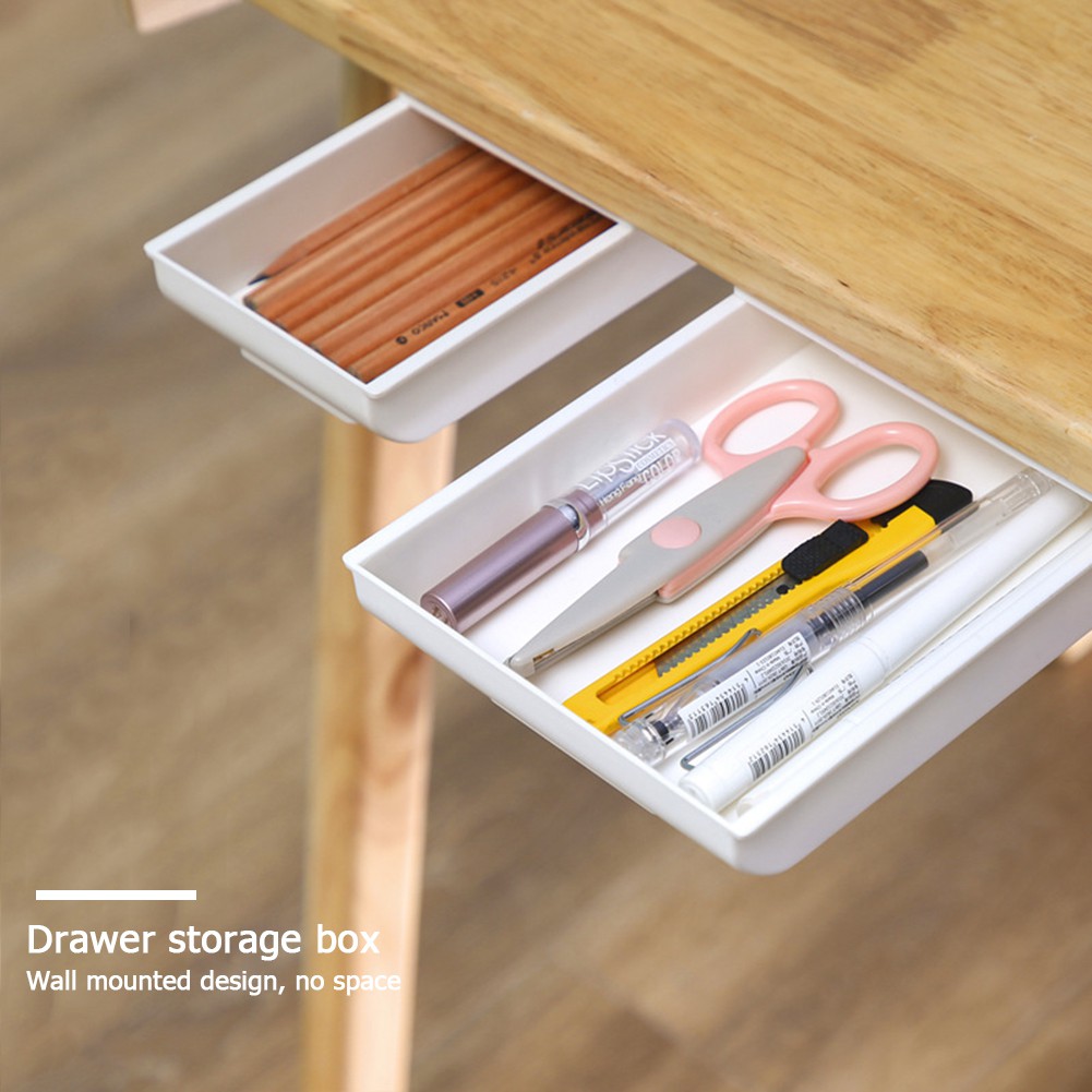 Japanese Style Under Table Under Desk Self Adhesive Drawer Organizer