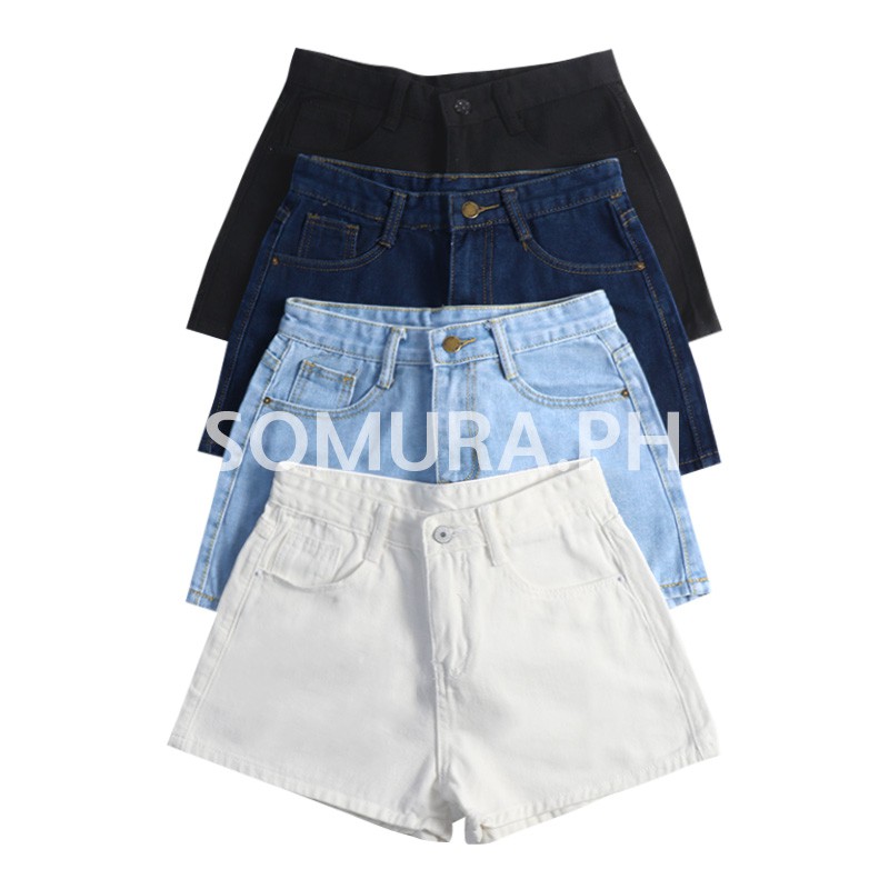 90s style denim shorts