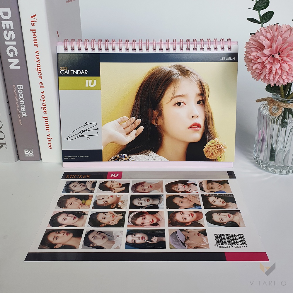Iu Spring 2022 Calendar 2022-2023 Iu Photo Desk Calendar Pink Ver. Sticker Set Included | Shopee  Philippines