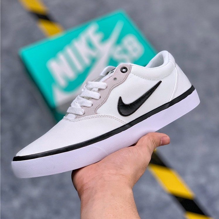 nike sb chron in white with gum sole