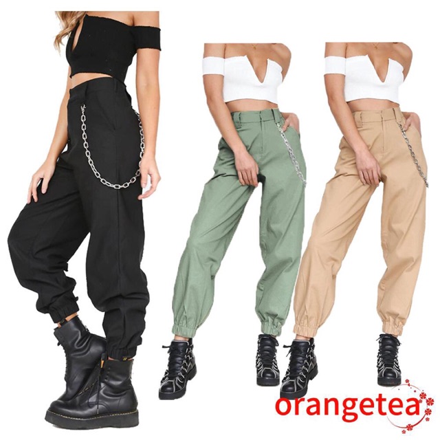 high waisted cargo pants