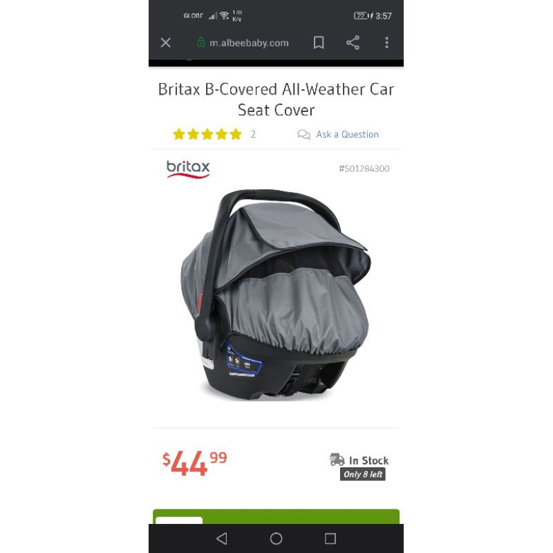Britax B Covered Car Seat Cover, Britax B Covered All Weather Car Seat Cover