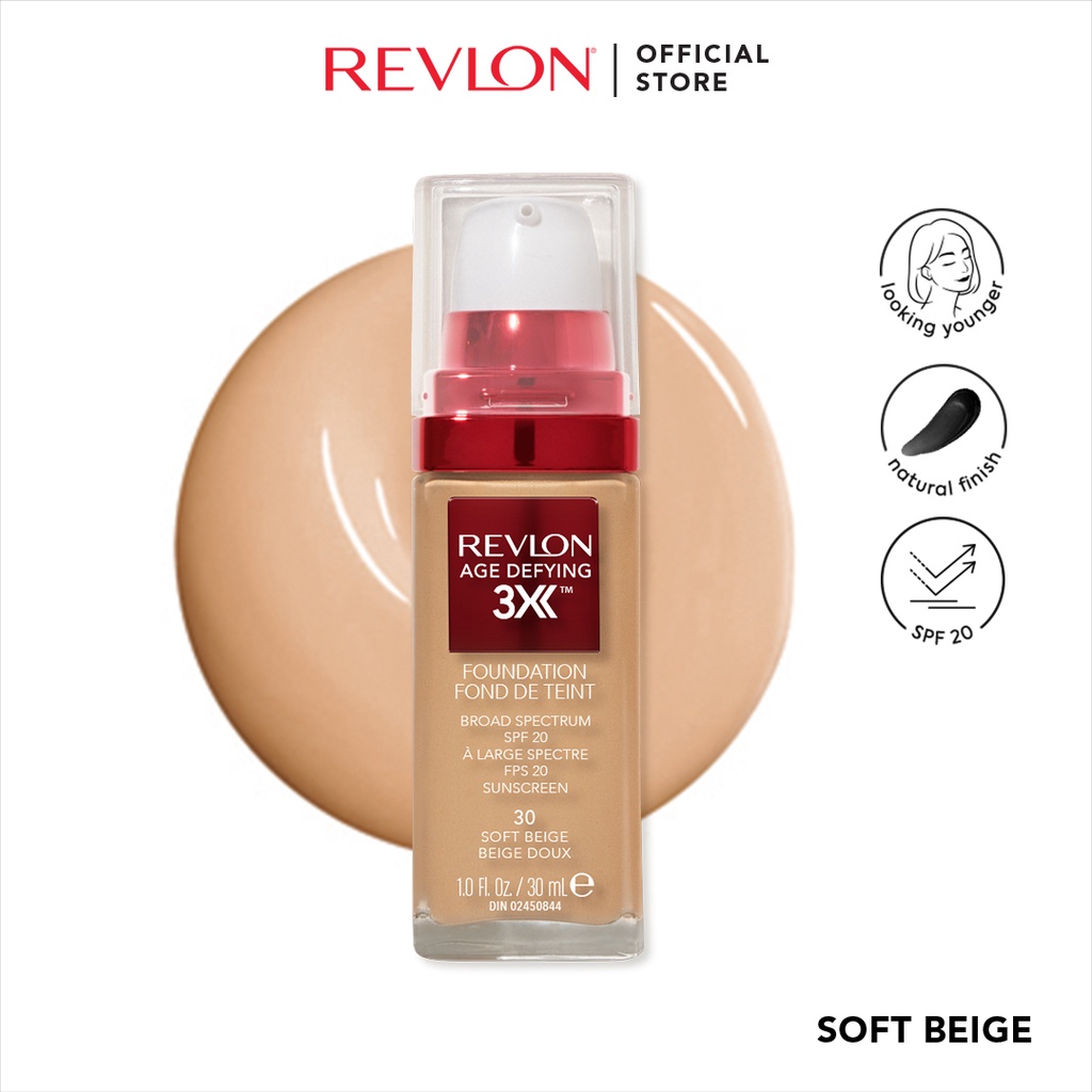 4tryRevlon Age Defying 3X Foundation [Spf 20, Anti-Aging] | Shopee ...