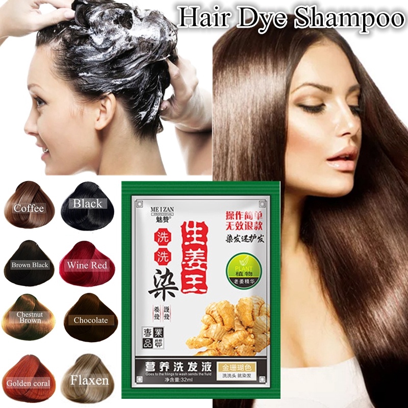 Soft Shiny Brown Golden Hair Dye Shampoo Wine Red Purple Hair Color One Wash Color Shampoo Hair Dye Black Grey Hair Removal Shopee Philippines