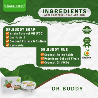 Set A of Dr.Buddy Anti-Bacterial | 1Soap + 1 Rub | Coconut Soap | 100g | Acne | Skin Problem | #5