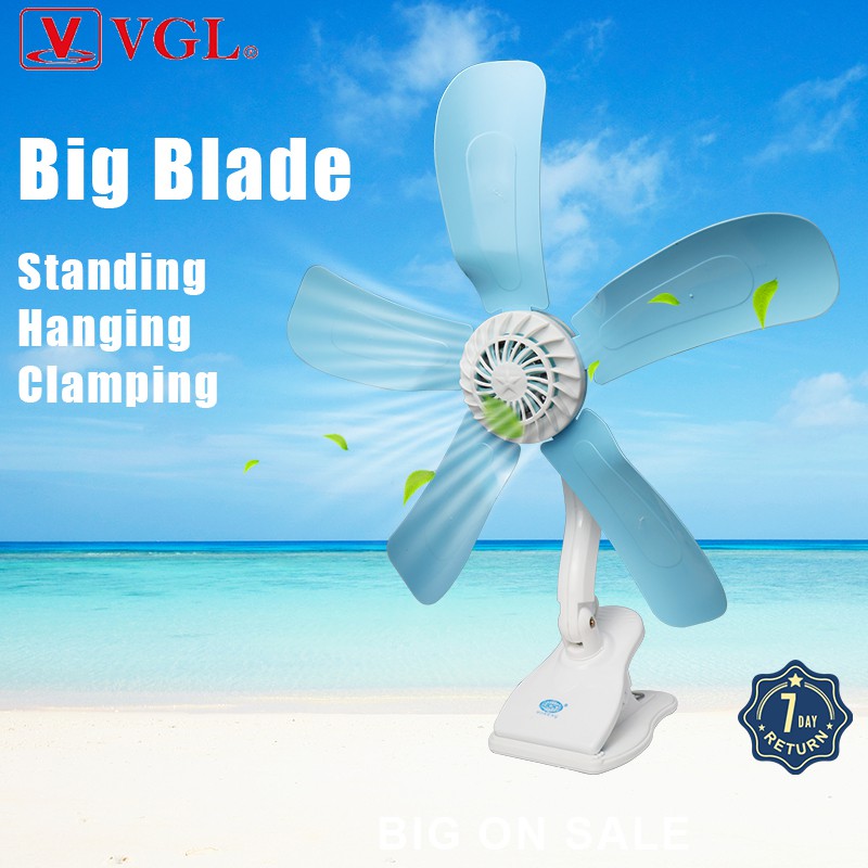 VGL 500JA5 Portable Clip Fan Big Size 5 Blades Electric Fan Table Clip