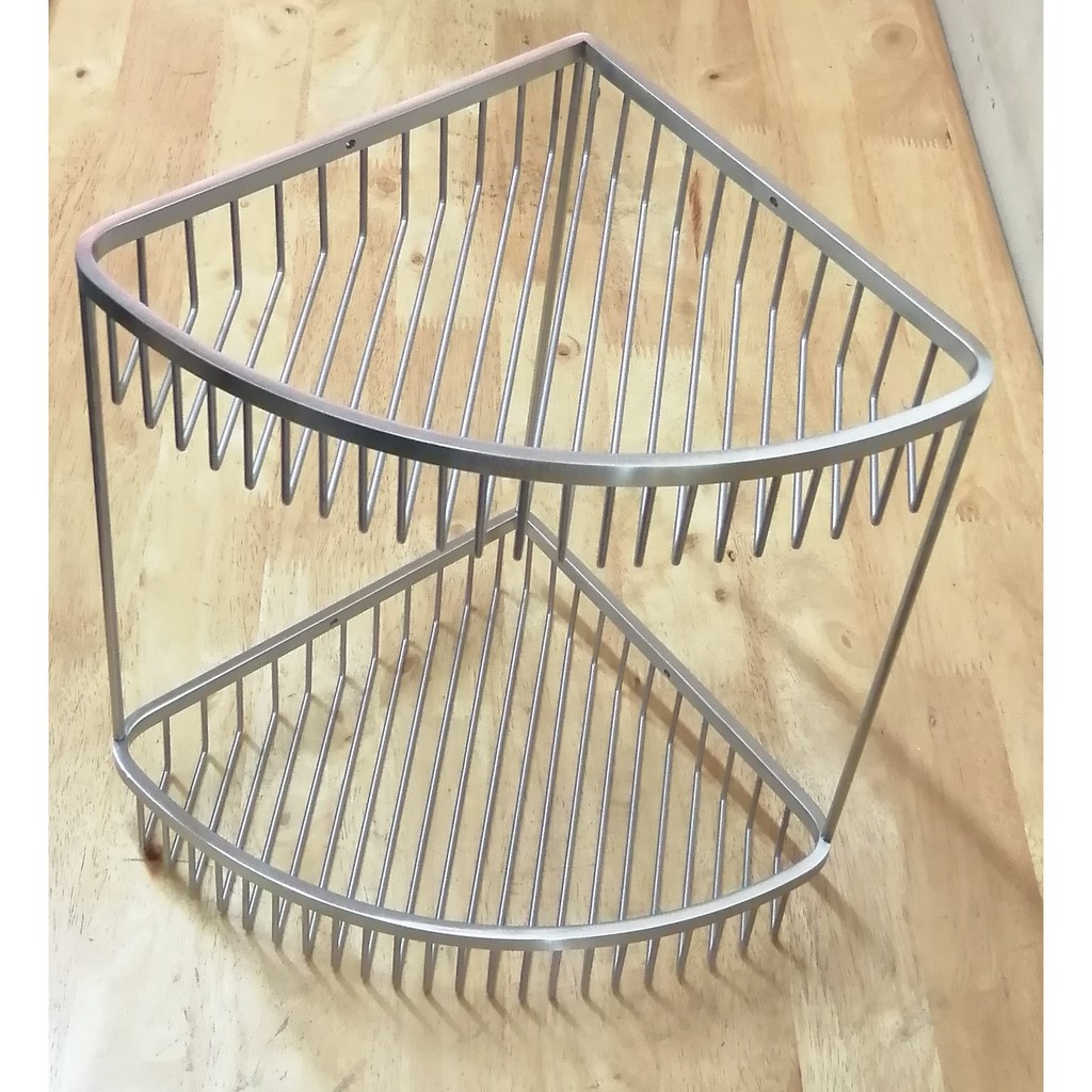 SUS304 Stainless Steel 2 Tier kitchen bathroom corner storage Basket