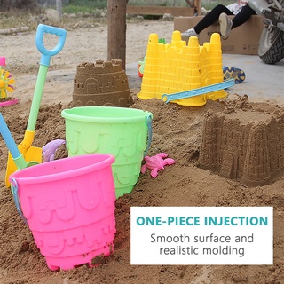 Beach Toys Sand Toys Set Bucket with Sifter Shovel Rake Watering Can Animal and Castle Sand Mol