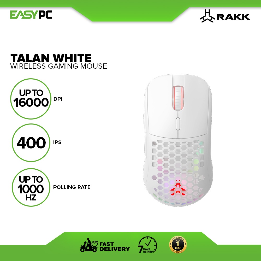 Easypc rakk talan wireless gaming mouse with 100 16000 max dpi huano
