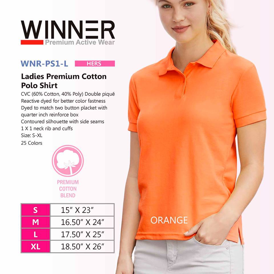 ladies orange polo shirt