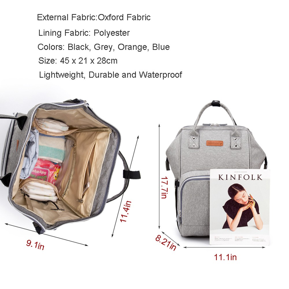 diaper bag backpack mokaloo large baby bag