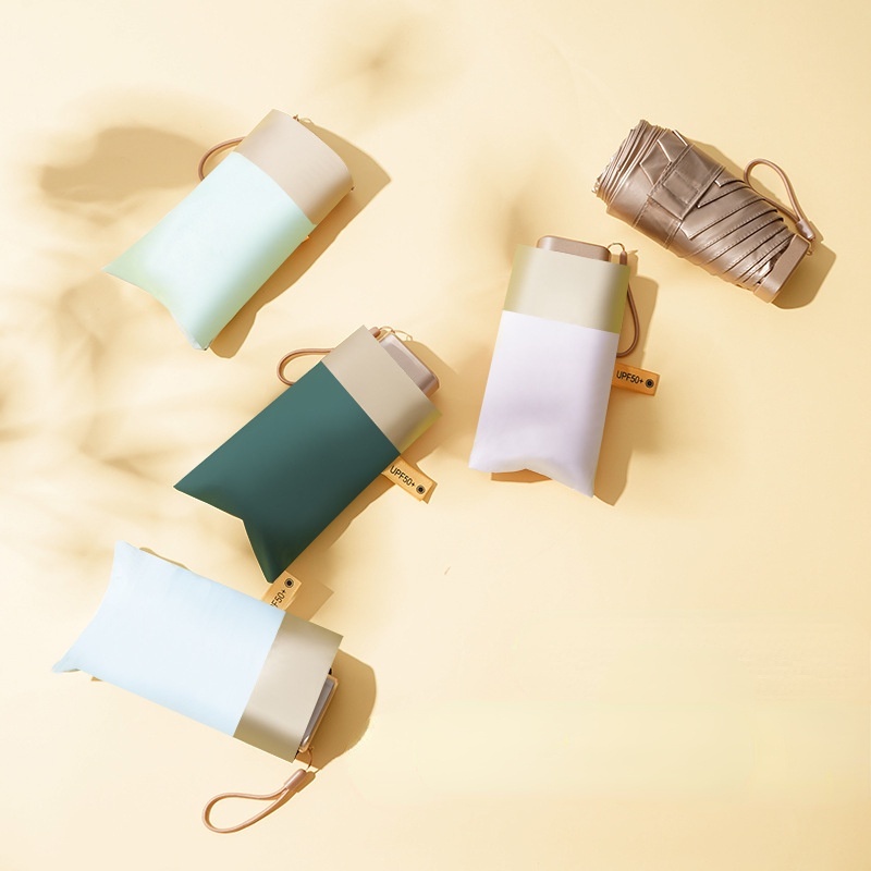 Fashion 14cm 6 folds small umbrella portable sunscreen ultraviolet