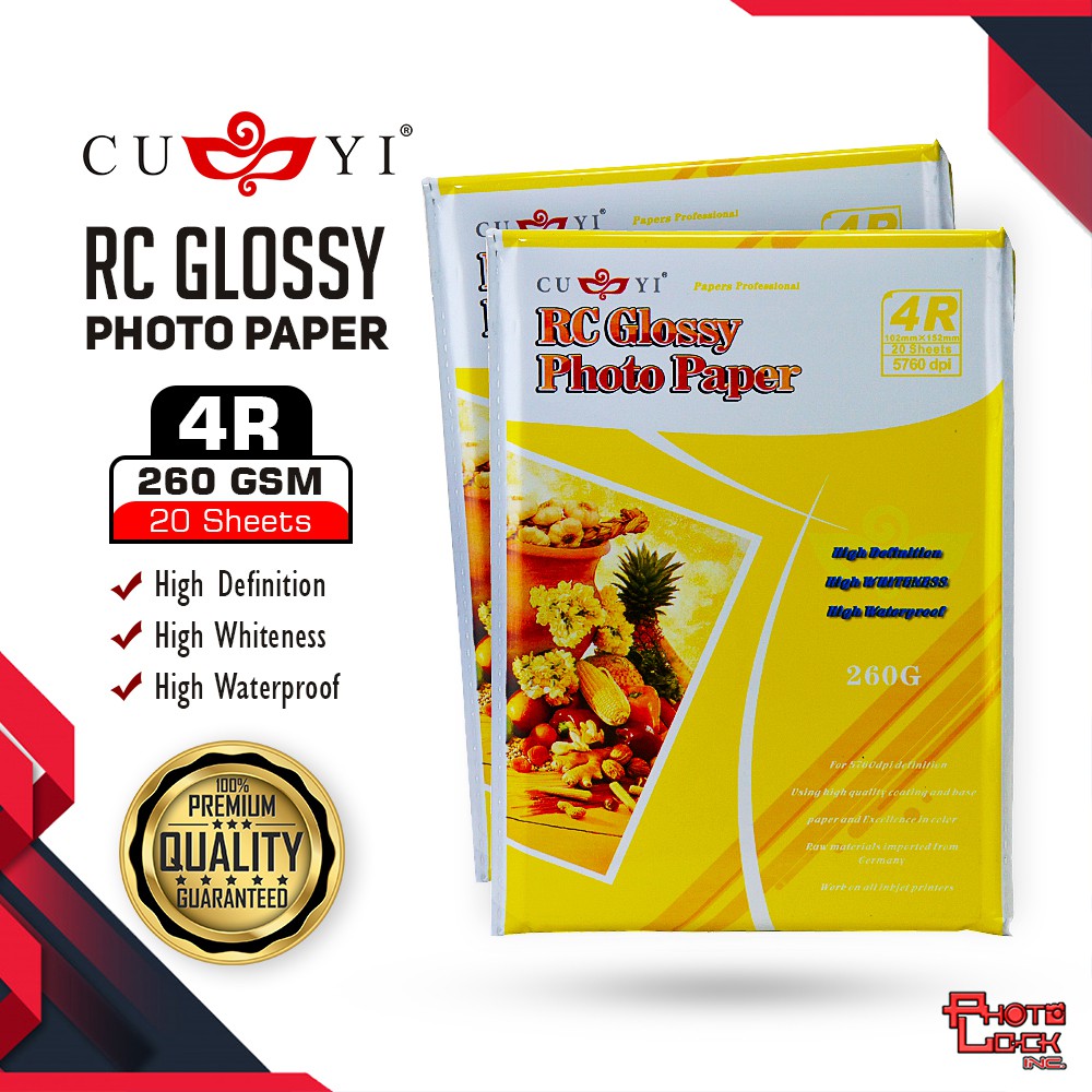 4R Size CUYI Resin Coated "RC" High Glossy Photo Paper / Inkjet Photo