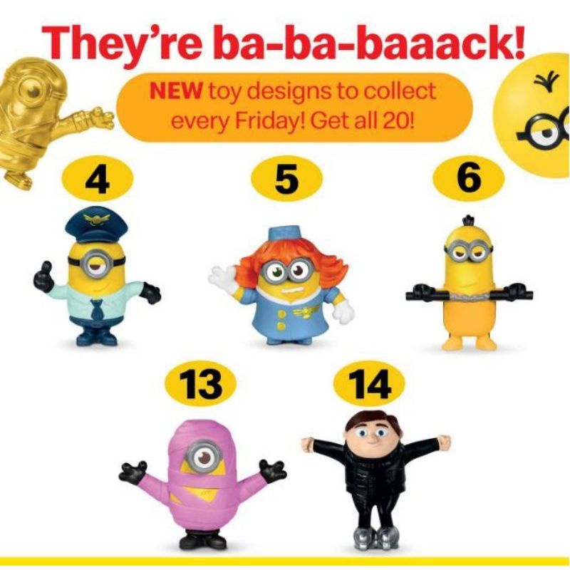 Mcdonald S Minions The Rise Of Gru Happy Meal Toys Regular Minions Shopee Philippines