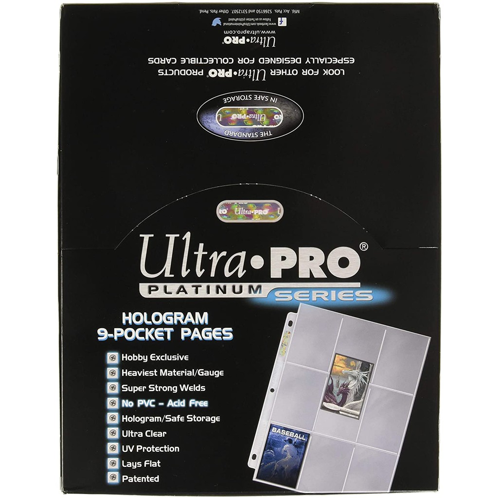 Ultra Pro Platinum 9 Pocket Card Sleeves Binder Page by