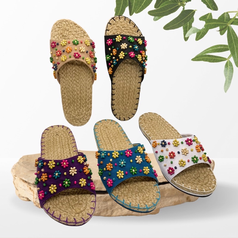 KIANA beaded strap abaca slippers | Liliw-made sandals | Shopee Philippines