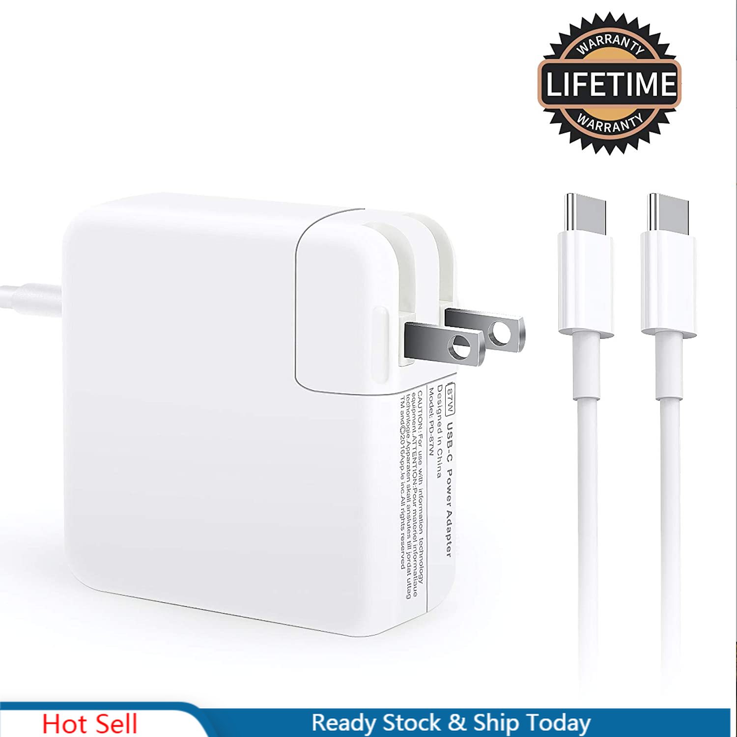 Replacement Macbook Pro Charger 87w Mac Charger Power Adapter For Macbook Pro 15 Inch 13 Inch Macbook 12 Inch Macbook Air 19 18 Ipad Pro Included Usb C To Usb C Charge Cable 6 6ft 2m Shopee