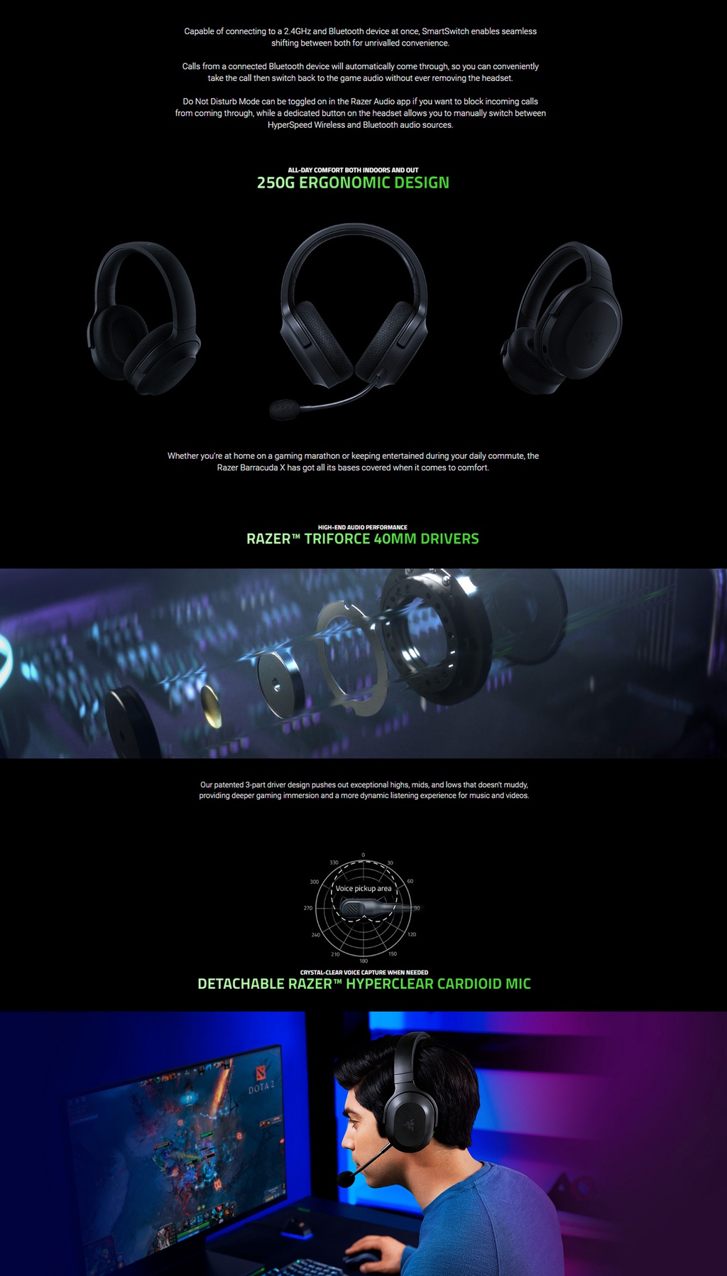 Razer Barracuda X 2022 - Wireless Multi-platform Gaming And Mobile 