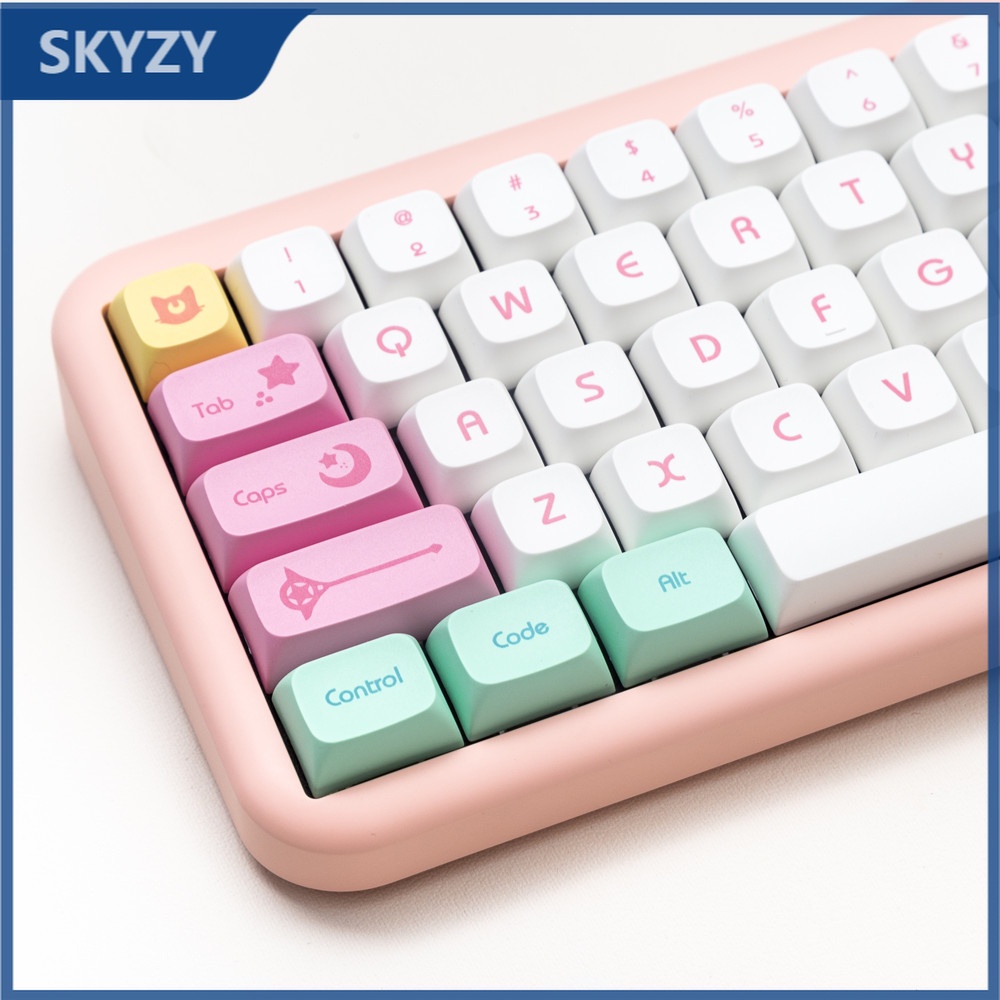 143 Keys Magical Girl Keycaps XDA Profile Pink PBT DYE SUB Mechanical ...