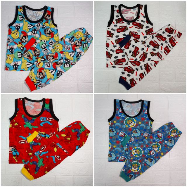 1-3yo SANDO Pajama Terno for Kids Boys Design | Shopee Philippines