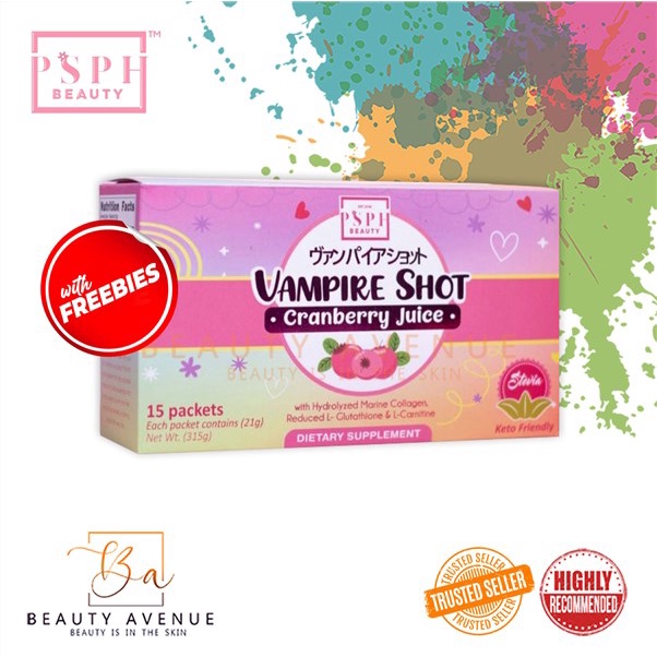 Vampire Shot Cranberry Juice Psph Beauty 15 Sachets With Freebies Shopee Philippines