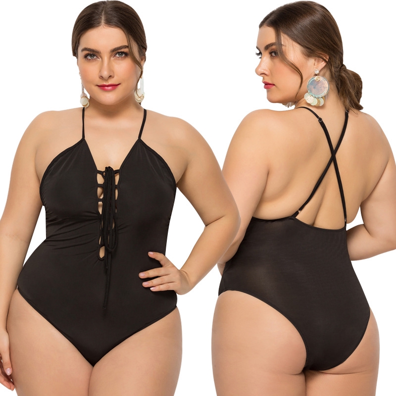 plus size one piece black swimsuits