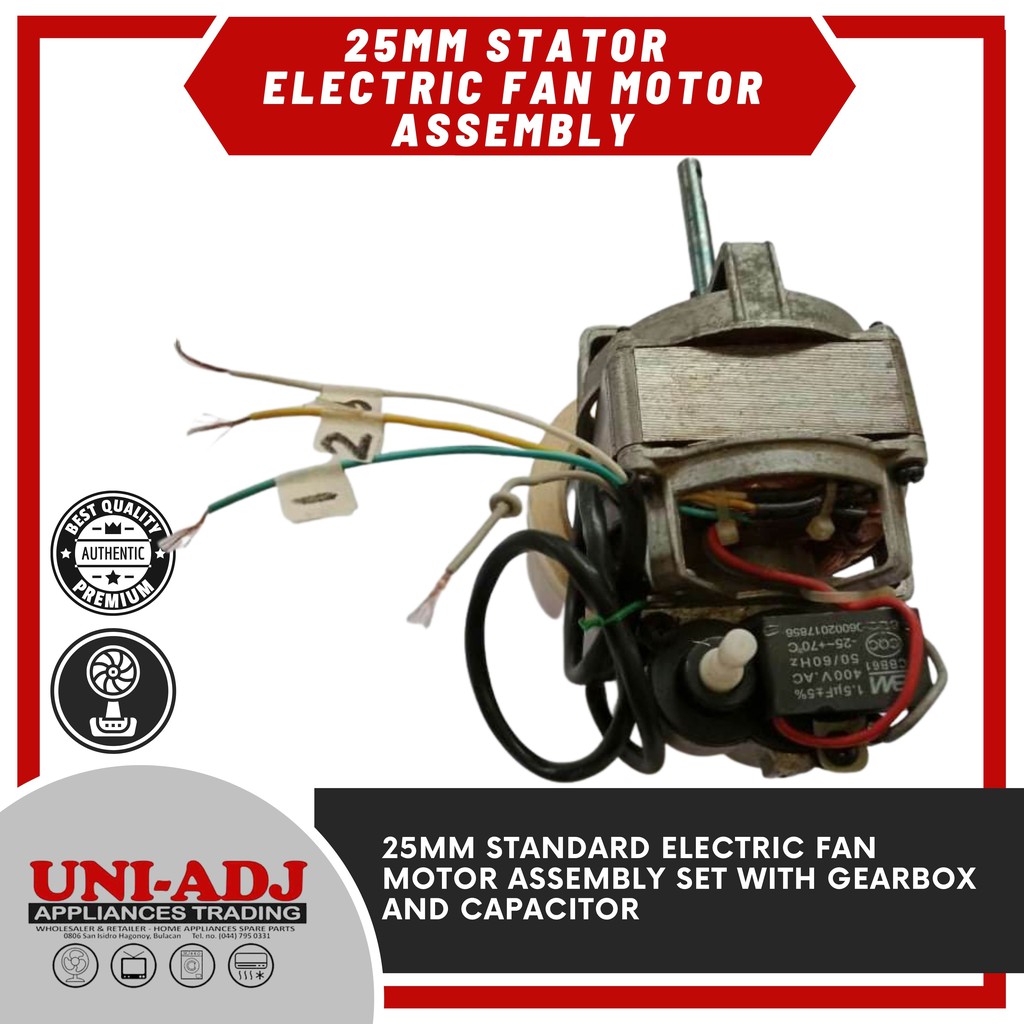 25mm Electric fan Motor Assembly Set with Gearbox and Capacitor