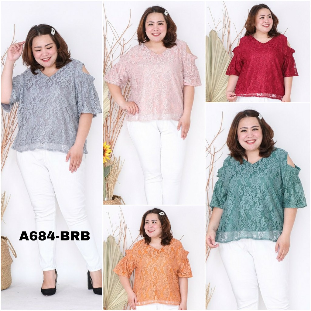 Bigsize Clothes - Badia Jumbo Brocade Blouse (A684-Brb) | Shopee ...