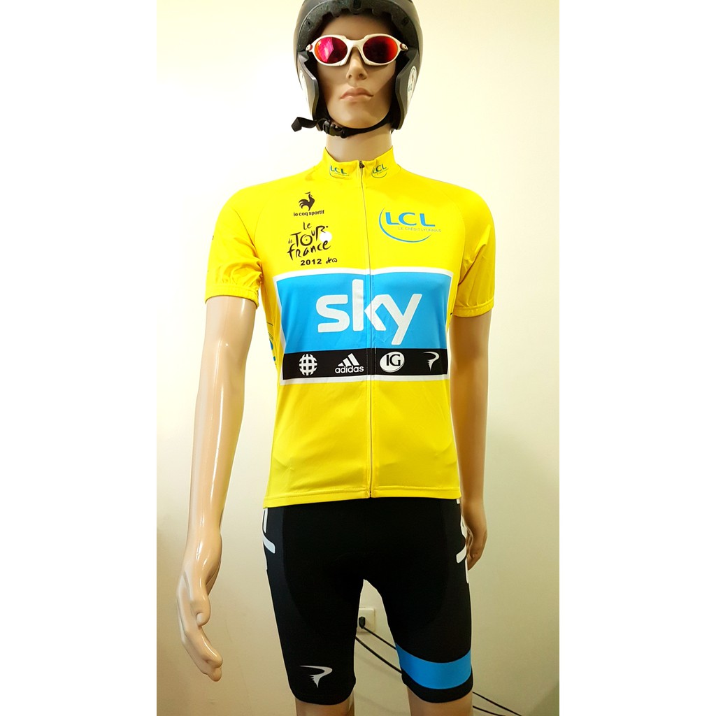 cycling jersey and shorts