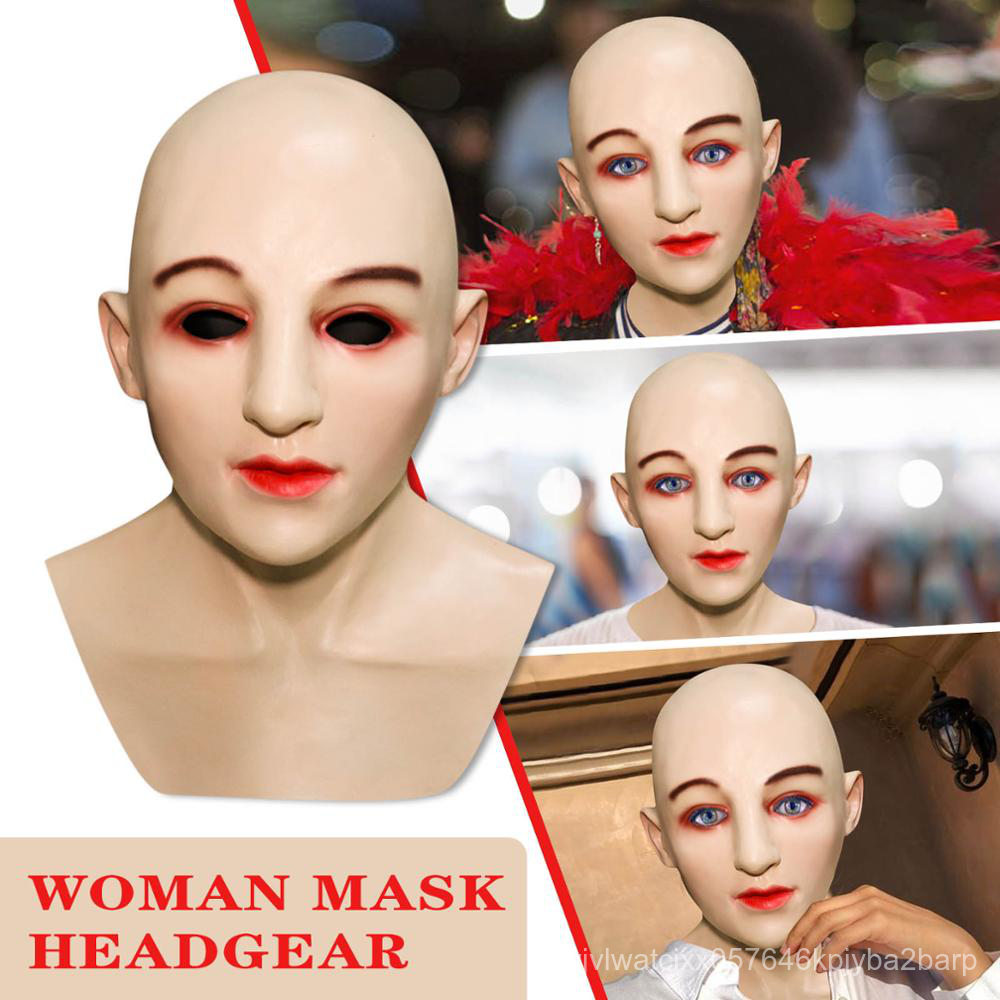 Halloween mask Halloween Bald Beauty Women Latex Mask Halloween Realistic  Funny Mask Full Face Latex | Shopee Philippines