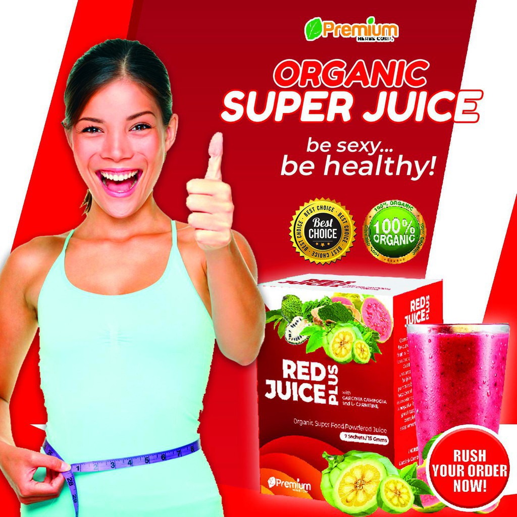 Red Juice Plus 7 Sachets Superfood, Slimming, Turmeric, L