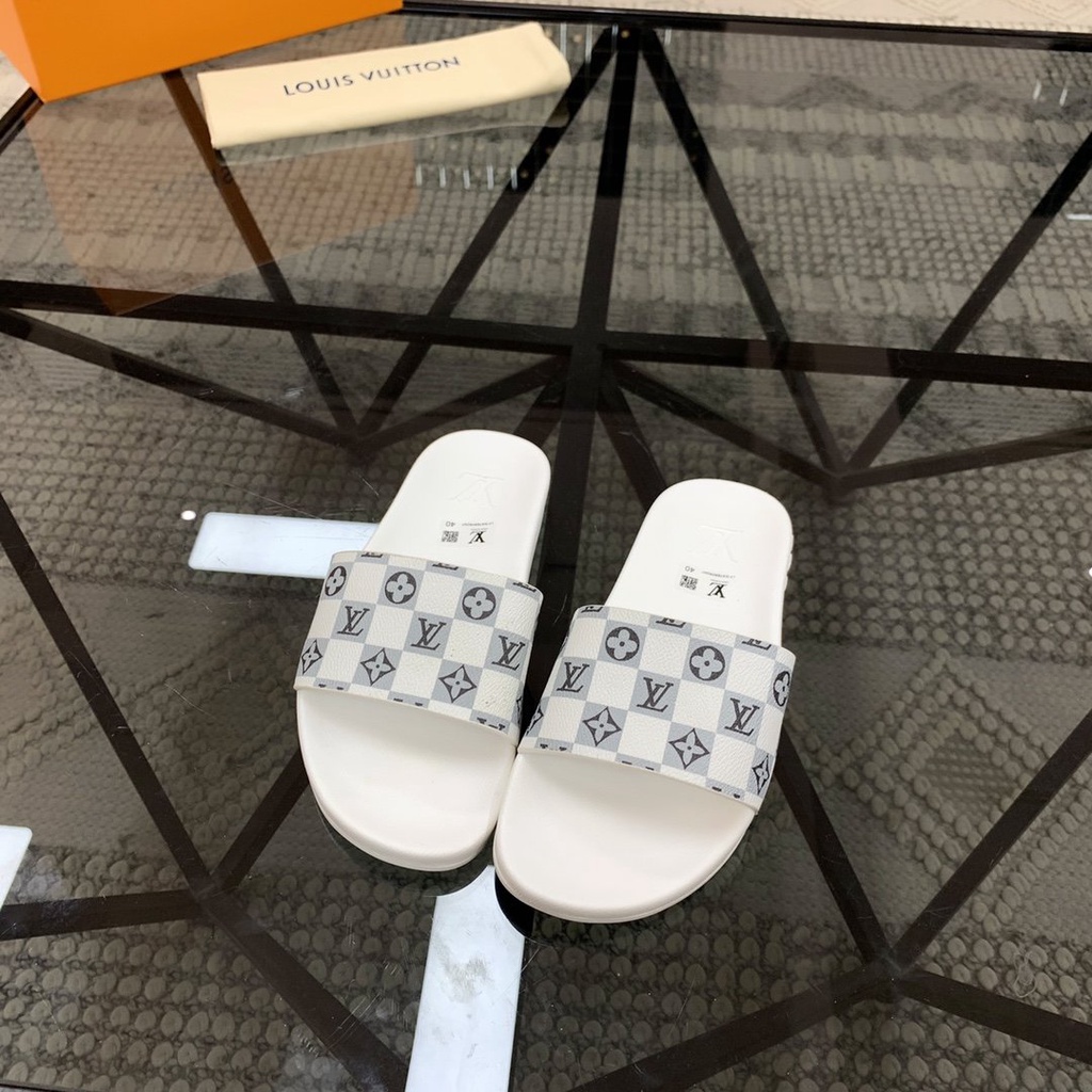 lv slippers white