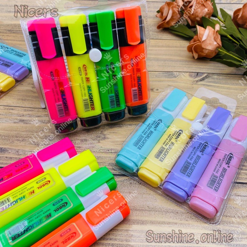 4pcs 4colors N-208,N-209 highlighter NBDL | Shopee Philippines