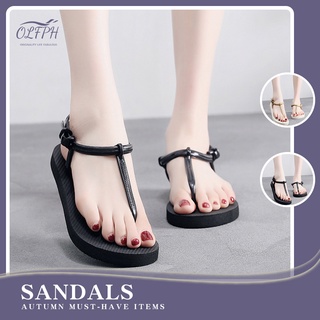 Women Sandals Summer Soft Sandals Thin Belt Sexy Flat Sandals with T-Strap Fashion Sandalias