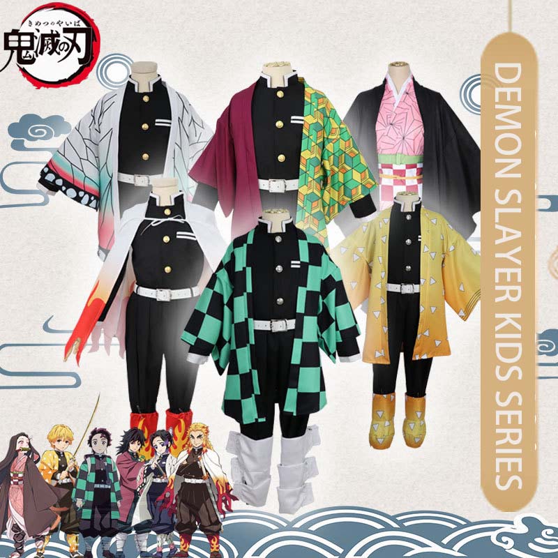 Kids Anime Demon Slayer Cosplay Costumetanjirou Nezuko Zenitsu Giyuu Shinobu Jacket Haori Baby Girls Boys Costume Coat Kimetsu No Yaiba Halloween Uniform Shopee Philippines